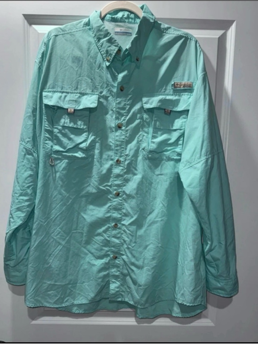 Men's Lightweight Button-Front Fishing Shirt Jacket - Mint Columbia pfg